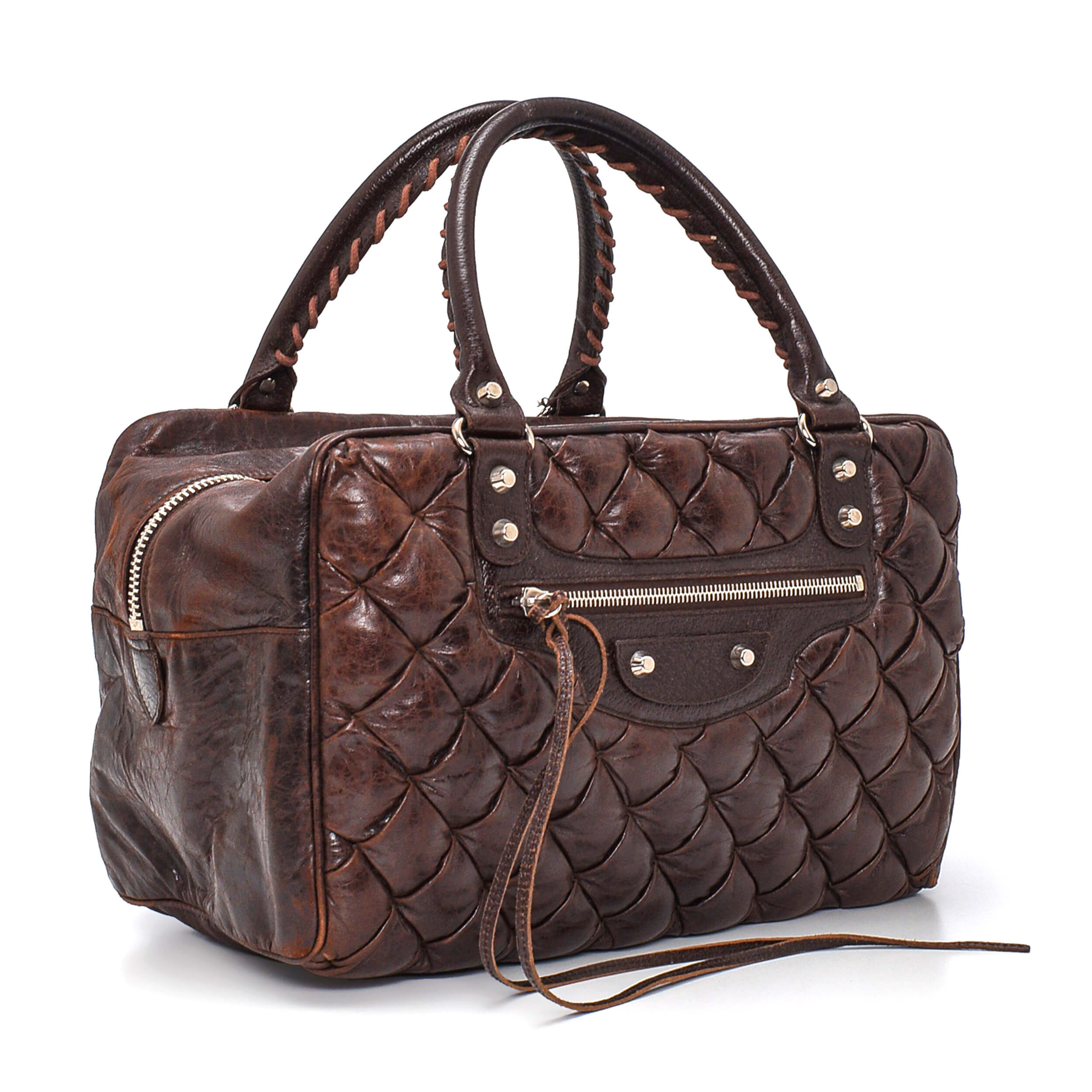 Balenciaga - Brown Matelasse Quilted Leather Bag